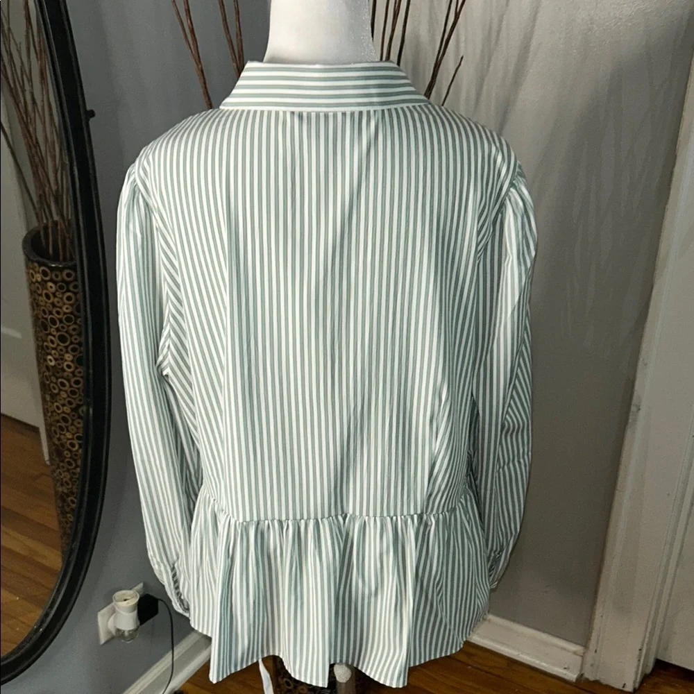 Zac & Rachel Mint and White Striped Shirt